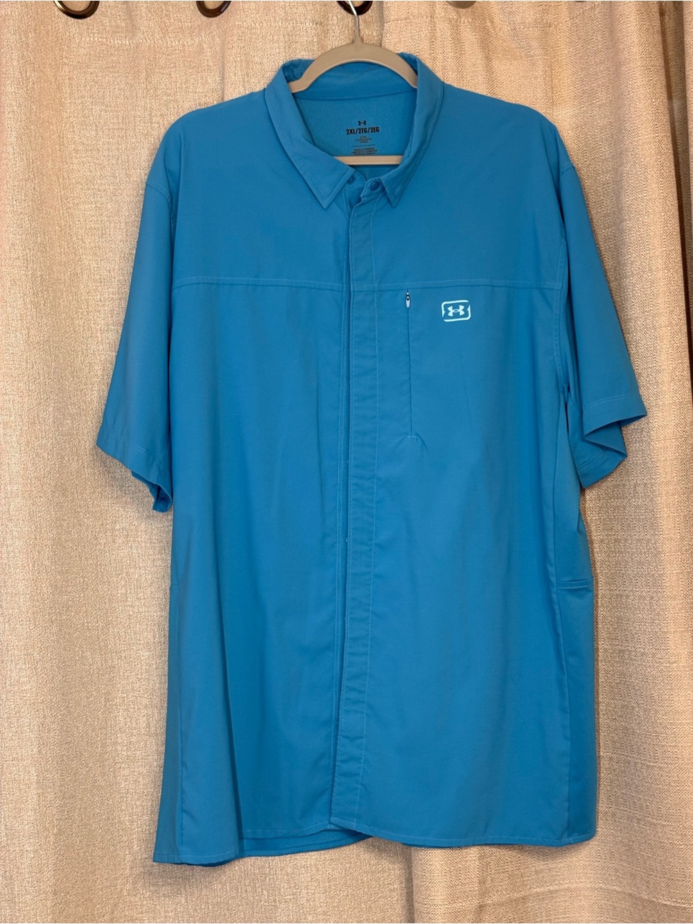 Under Armour Men's Teal Button-Down Short Sleeve Shirt